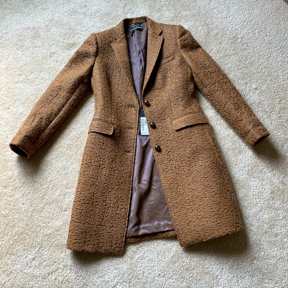 Dolce and Gabbana wool brown coat new with tags